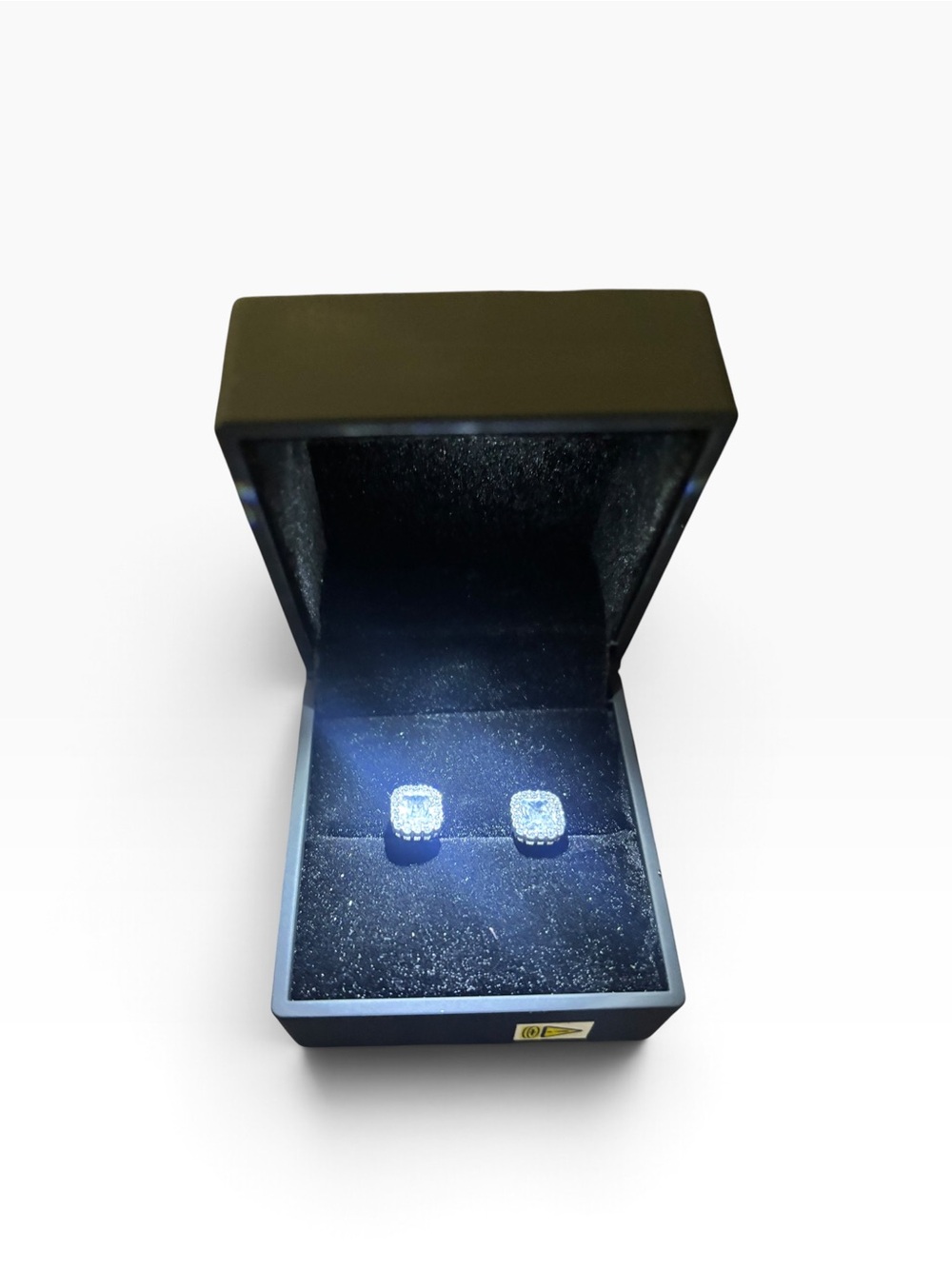 Halo Stud Earrings with Sparkling Clear Stones